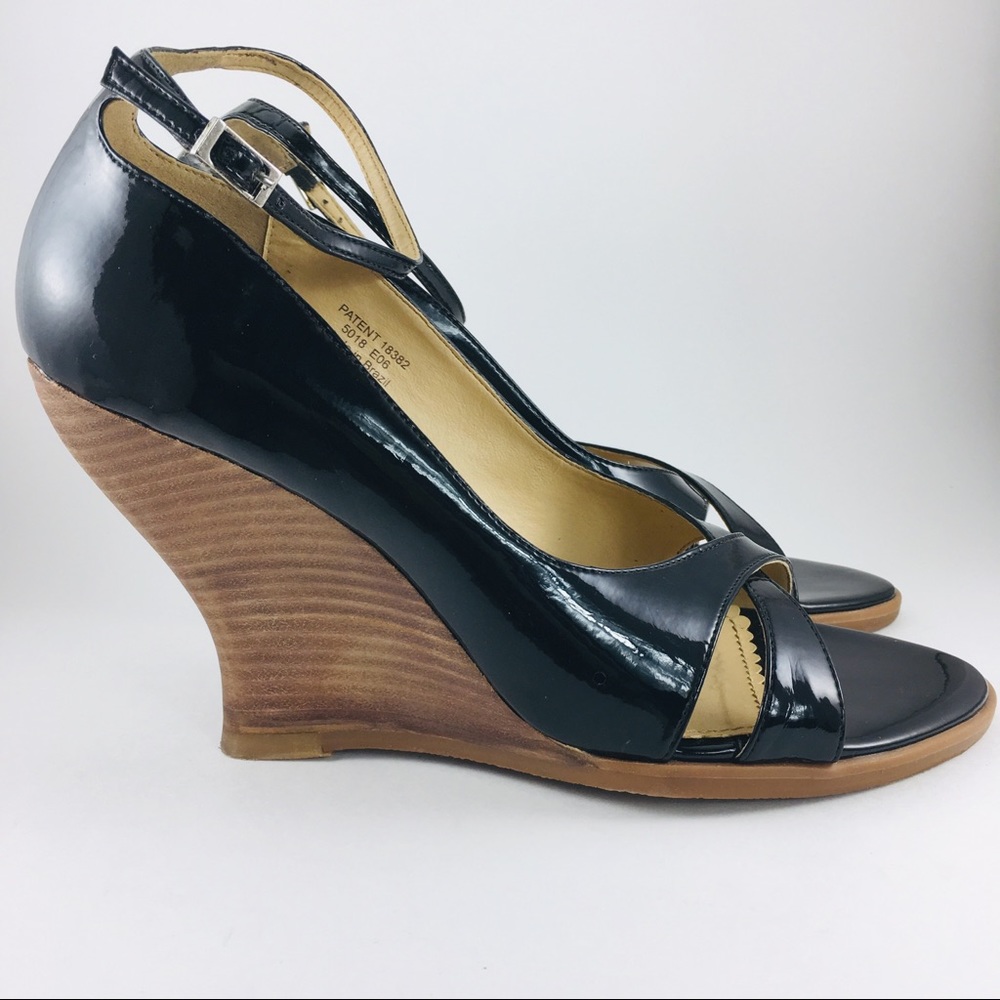 American Eagle 🦅 Patent Leather Open Toe Wedge